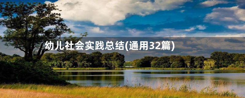 幼儿社会实践总结(通用32篇)