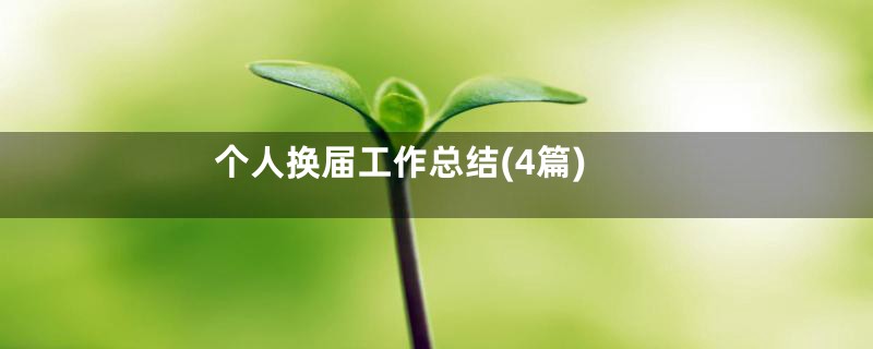 个人换届工作总结(4篇)