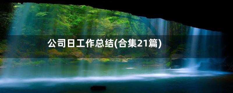 公司日工作总结(合集21篇)