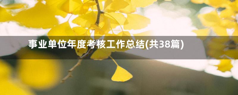 事业单位年度考核工作总结(共38篇)