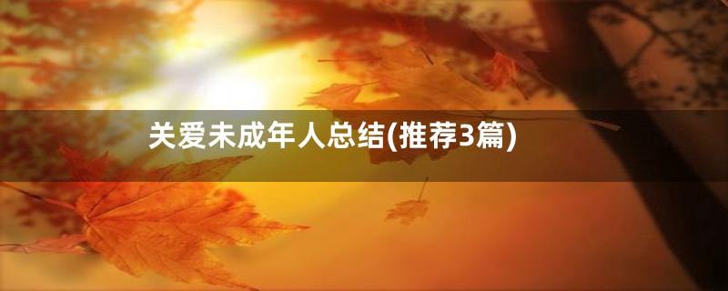 关爱未成年人总结(推荐3篇)