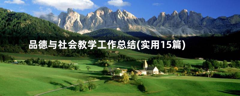 品德与社会教学工作总结(实用15篇)