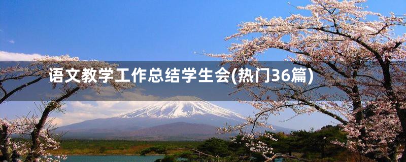 语文教学工作总结学生会(热门36篇)