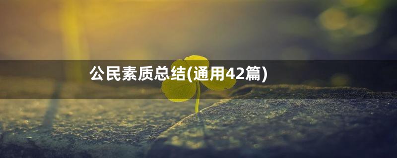 公民素质总结(通用42篇)