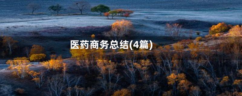 医药商务总结(4篇)