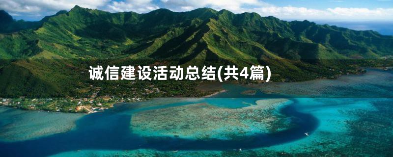 诚信建设活动总结(共4篇)