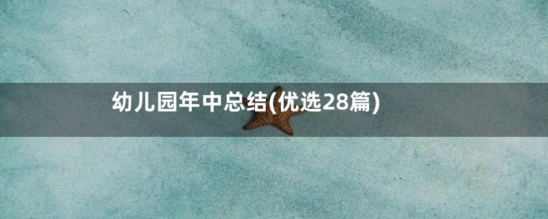 幼儿园年中总结(优选28篇)