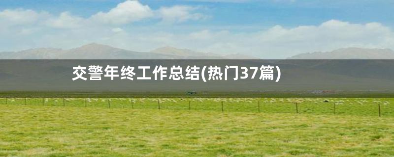 交警年终工作总结(热门37篇)
