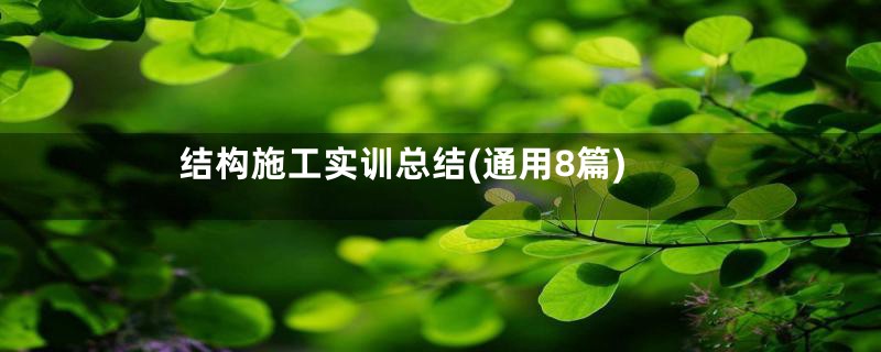 结构施工实训总结(通用8篇)