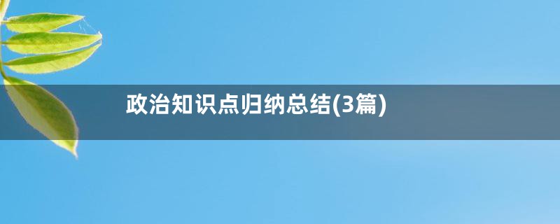 政治知识点归纳总结(3篇)