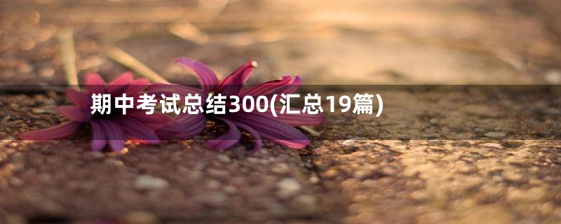 期中考试总结300(汇总19篇)