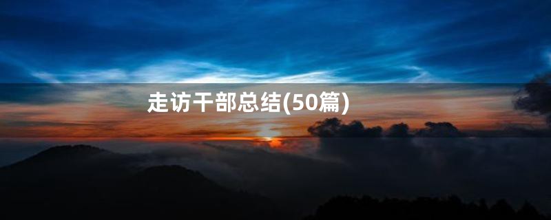 走访干部总结(50篇)