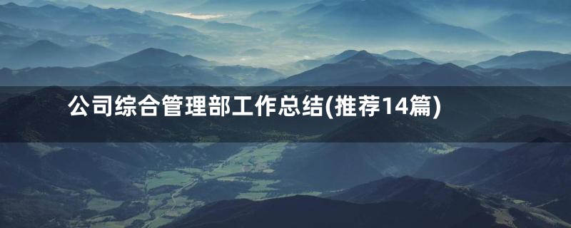 公司综合管理部工作总结(推荐14篇)