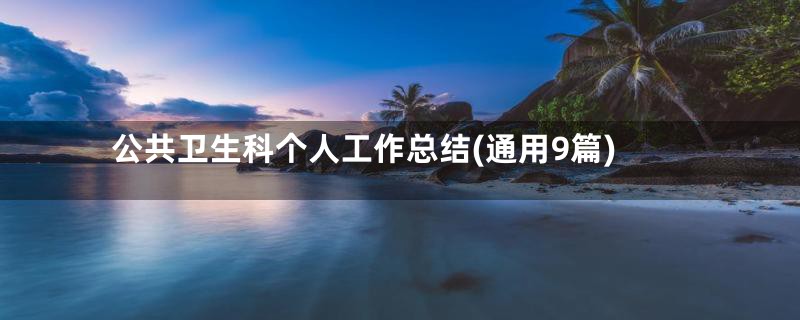 公共卫生科个人工作总结(通用9篇)