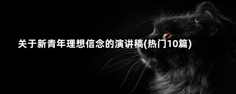 关于新青年理想信念的演讲稿(热门10篇)