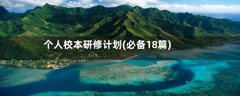 个人校本研修计划(必备18篇)
