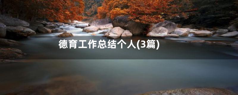 德育工作总结个人(3篇)