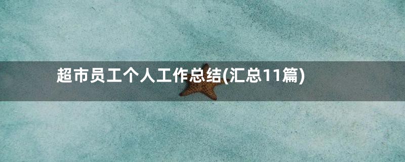 超市员工个人工作总结(汇总11篇)
