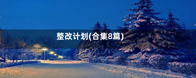 整改计划(合集8篇)