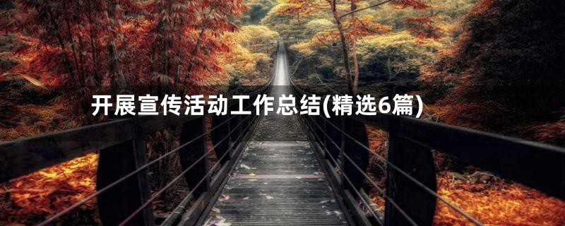 开展宣传活动工作总结(精选6篇)
