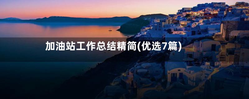 加油站工作总结精简(优选7篇)