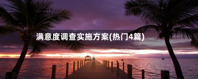 满意度调查实施方案(热门4篇)