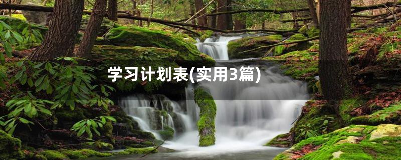 学习计划表(实用3篇)