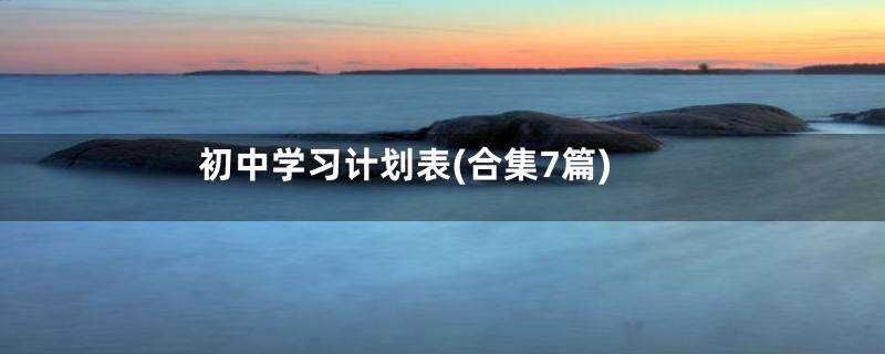 初中学习计划表(合集7篇)