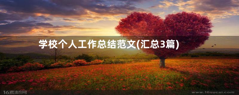 学校个人工作总结范文(汇总3篇)