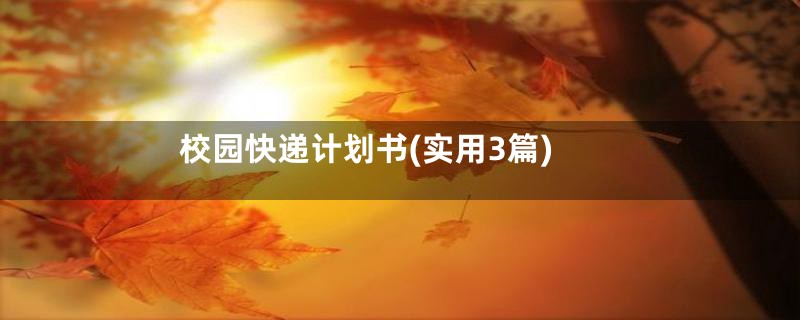 校园快递计划书(实用3篇)