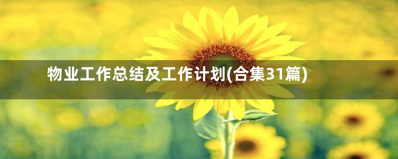 物业工作总结及工作计划(合集31篇)