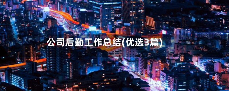 公司后勤工作总结(优选3篇)