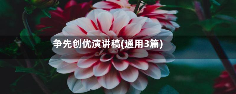 争先创优演讲稿(通用3篇)