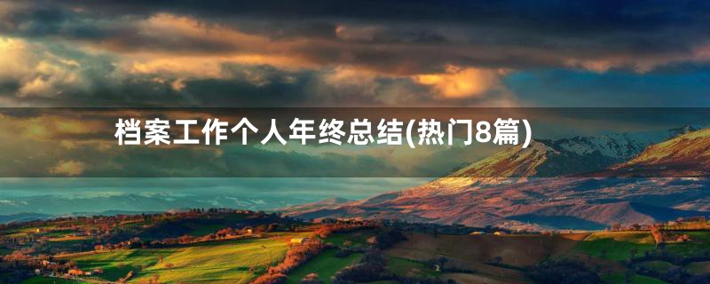 档案工作个人年终总结(热门8篇)