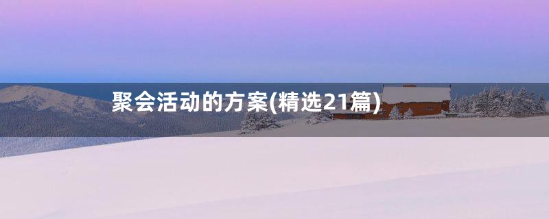 聚会活动的方案(精选21篇)