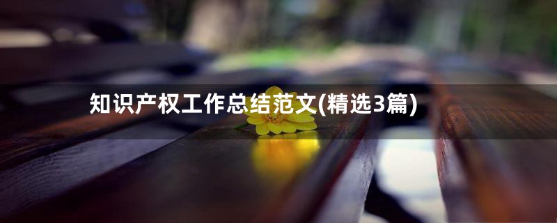 知识产权工作总结范文(精选3篇)