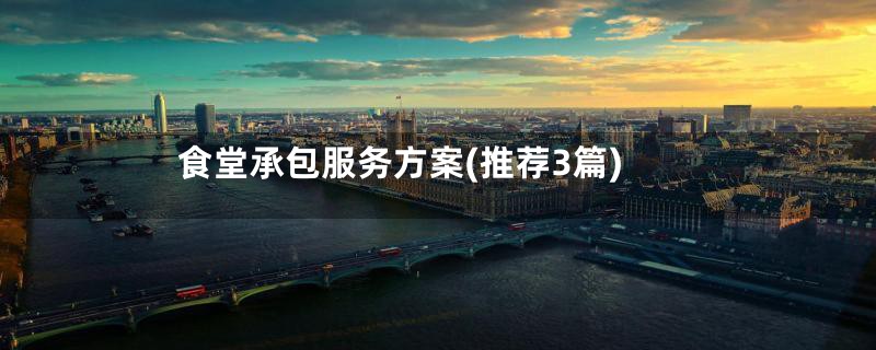 食堂承包服务方案(推荐3篇)