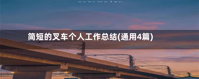 简短的叉车个人工作总结(通用4篇)