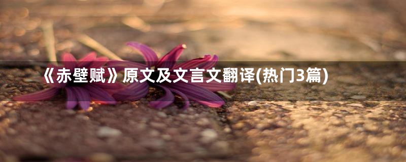 《赤壁赋》原文及文言文翻译(热门3篇)