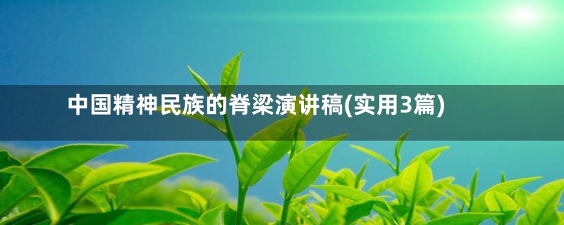 中国精神民族的脊梁演讲稿(实用3篇)