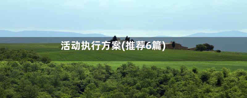 活动执行方案(推荐6篇)