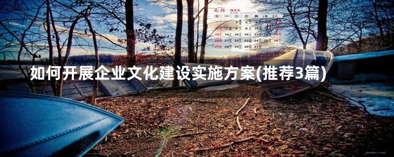 如何开展企业文化建设实施方案(推荐3篇)