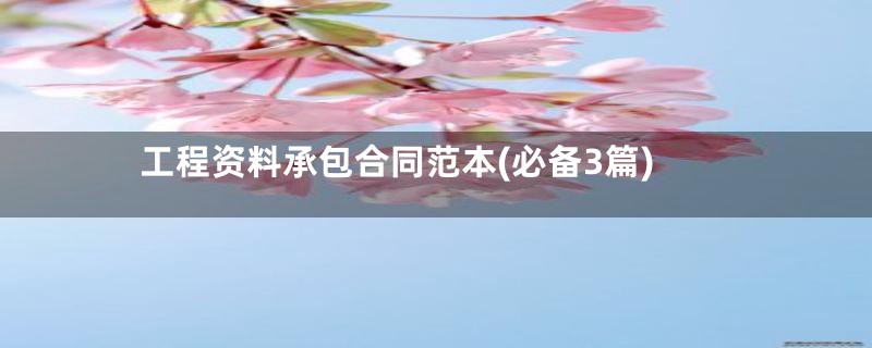 工程资料承包合同范本(必备3篇)