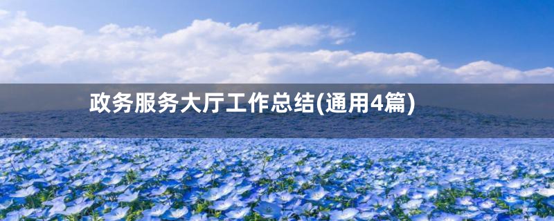 政务服务大厅工作总结(通用4篇)