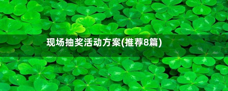 现场抽奖活动方案(推荐8篇)