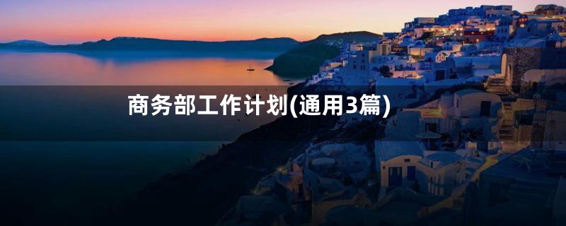 商务部工作计划(通用3篇)