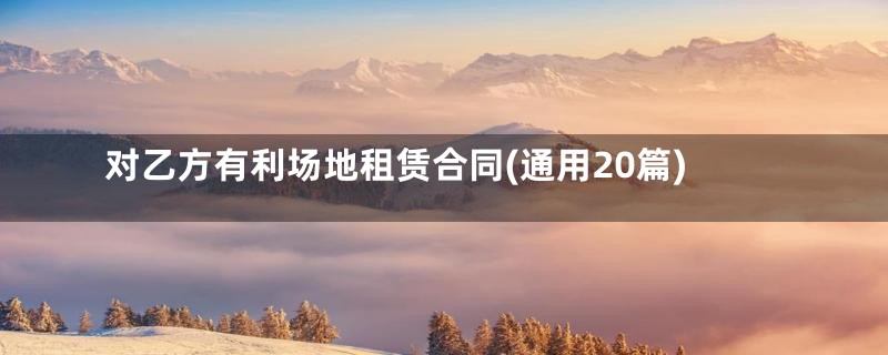 对乙方有利场地租赁合同(通用20篇)