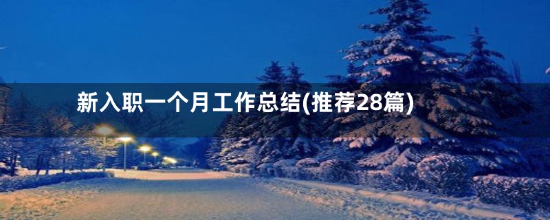 新入职一个月工作总结(推荐28篇)