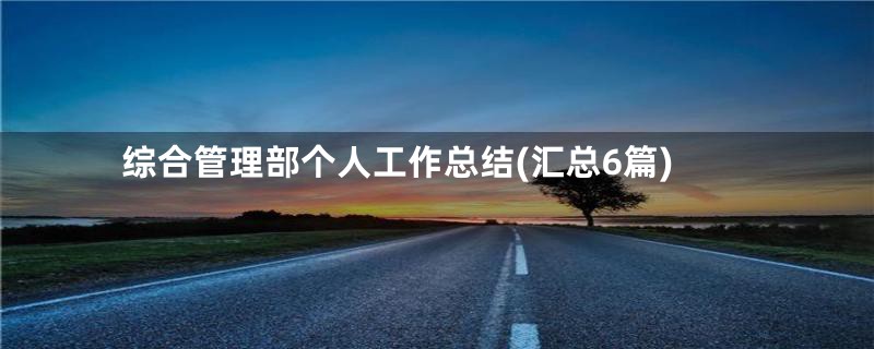 综合管理部个人工作总结(汇总6篇)