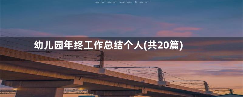 幼儿园年终工作总结个人(共20篇)
